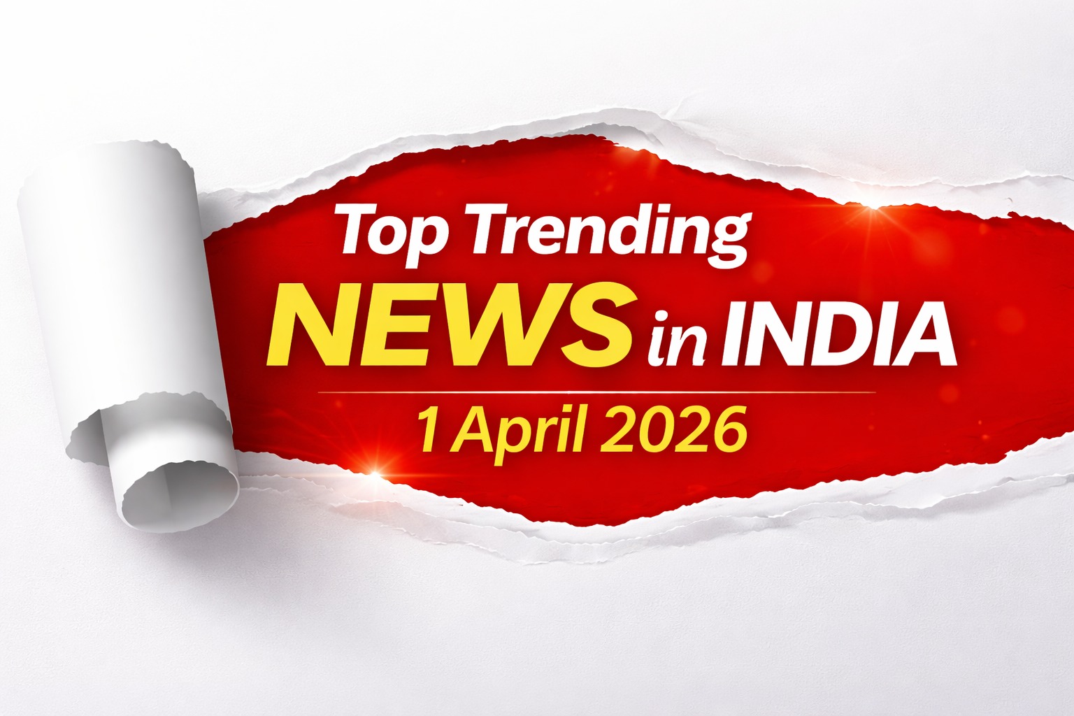 Top news headlines in India on 1 April 2026 showing new financial rules, banking changes, and salary updates